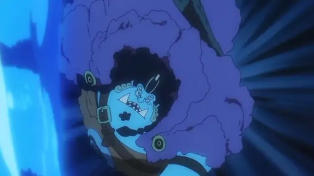Jinbe doing Sea Cloud Shoulder Throw in the sea One Piece episode 1175