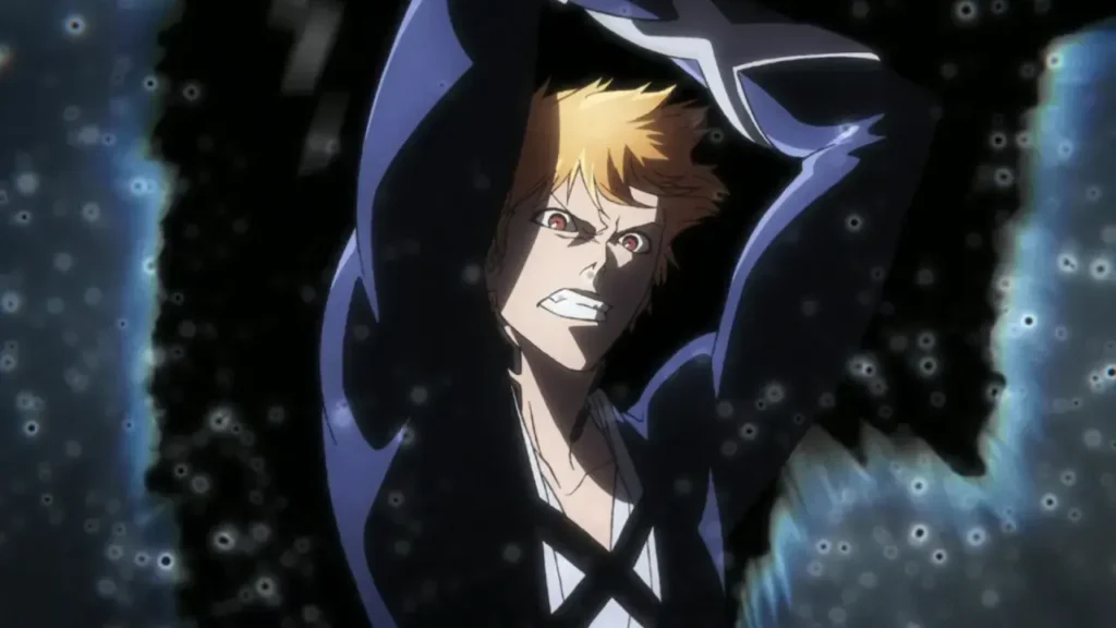 Bleach: A Mysterious Event Is Planned After the Anime’s Grand Finale! Ichigo Kurosaki from Bleach with orange hair, red eyes, and a tense expression, surrounded by glowing dark energy.